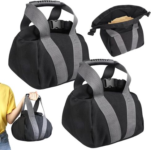 قطعتان من أكياس رمل اللياقة البدنية مع مقبض غير قابل للانزلاق وقابلة لإعادة الملء من القماش الكتاني المحمول Kettlebell حقيبة رمل ناعمة للتدريب المنزلي واللياقة البدنية وتمارين اليوجا Kettlebell in Kuwait