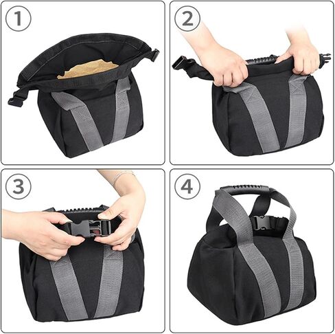 قطعتان من أكياس رمل اللياقة البدنية مع مقبض غير قابل للانزلاق وقابلة لإعادة الملء من القماش الكتاني المحمول Kettlebell حقيبة رمل ناعمة للتدريب المنزلي واللياقة البدنية وتمارين اليوجا Kettlebell in Kuwait