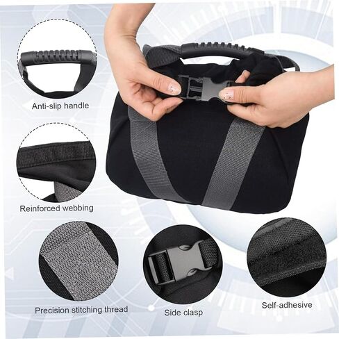 قطعتان من أكياس رمل اللياقة البدنية مع مقبض غير قابل للانزلاق وقابلة لإعادة الملء من القماش الكتاني المحمول Kettlebell حقيبة رمل ناعمة للتدريب المنزلي واللياقة البدنية وتمارين اليوجا Kettlebell in Kuwait