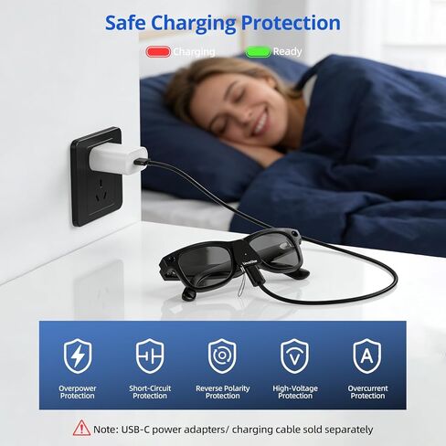 Charging Adapter for RayBan Meta Smart Glasses, USB C Charger Compatible with Meta Gen 1/2 Wayfarer Skyler Headliner Oakley Meta HSTN, Portable Charger with LED Indicator Overcharge Protection, 2Pack in Kuwait