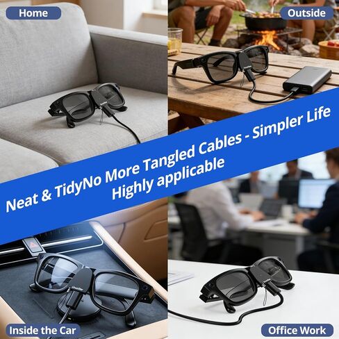 Charging Adapter for RayBan Meta Smart Glasses, USB C Charger Compatible with Meta Gen 1/2 Wayfarer Skyler Headliner Oakley Meta HSTN, Portable Charger with LED Indicator Overcharge Protection, 2Pack in Kuwait