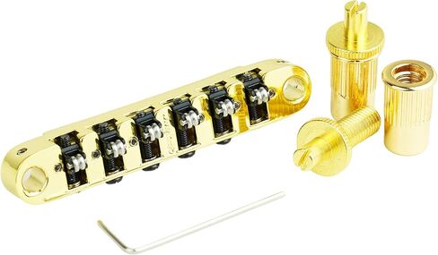 Guyker Adjustable Tune-O-Matic Roller Saddle Locking Bridge, String Space 10.4mm Bridge Replacement Part for Electric Guitars(GM008, Chrome) in Saudi Arabia