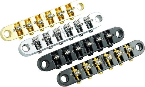 Guyker Adjustable Tune-O-Matic Roller Saddle Locking Bridge, String Space 10.4mm Bridge Replacement Part for Electric Guitars(GM008, Chrome) in Saudi Arabia