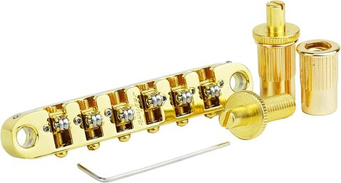Guyker Adjustable Tune-O-Matic Roller Saddle Locking Bridge, String Space 10.4mm Bridge Replacement Part for Electric Guitars(GM008, Chrome) in Saudi Arabia