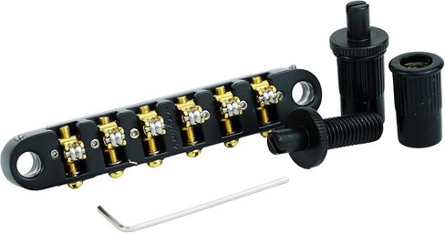 Guyker Adjustable Tune-O-Matic Roller Saddle Locking Bridge, String Space 10.4mm Bridge Replacement Part for Electric Guitars(GM008, Chrome) in Saudi Arabia