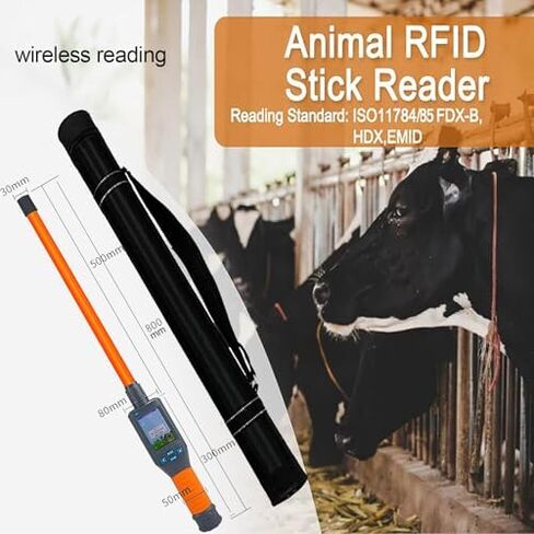 قارئ ماسح ضوئي لرقاقة الحيوانات الأليفة، 134.2 كيلو هرتز، معرف علامة RFID العالمي المحمول، ماسح ضوئي لعلامة الأذن الحيوانية مع شاشة LCD، تخزين 20000 بيانات in Saudi Arabia