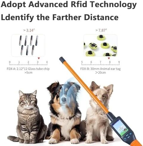 قارئ ماسح ضوئي لرقاقة الحيوانات الأليفة، 134.2 كيلو هرتز، معرف علامة RFID العالمي المحمول، ماسح ضوئي لعلامة الأذن الحيوانية مع شاشة LCD، تخزين 20000 بيانات in Saudi Arabia