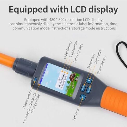 قارئ ماسح ضوئي لرقاقة الحيوانات الأليفة، معرف علامة RFID محمول، ماسح ضوئي لعلامة أذن الحيوان، قارئ علامات الحيوانات 30 ثانية إيقاف التشغيل التلقائي والتخزين 20000 بيانات مع شاشة LCD in Saudi Arabia