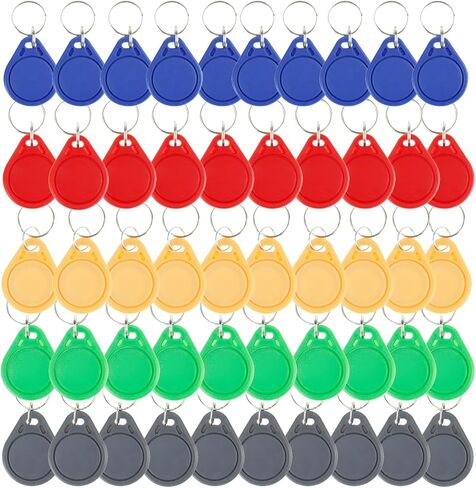 13.56MHz RFID Key Fob Grey, ABS Waterproof Key Tag for Office Staff, Durable Access Control Keychain (50-Pack) in Saudi Arabia