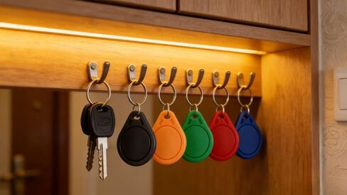 13.56MHz RFID Key Fob Grey, ABS Waterproof Key Tag for Office Staff, Durable Access Control Keychain (50-Pack) in Saudi Arabia