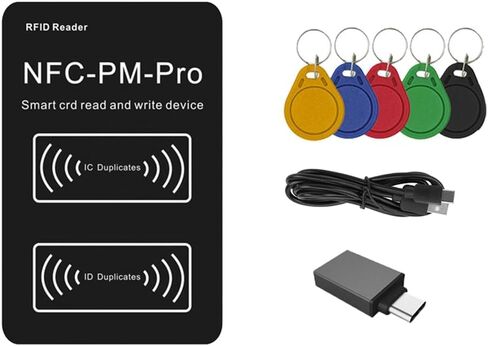 قارئ شريحة ذكية لتحديد الهوية بموجات الراديو PM PRO فك التشفير + 5 XUID سلسلة مفاتيح NFC ناسخة مفتاح 13.56 ميجا هرتز 125 كيلو هرتز شارة كتابة رمز معرف IC علامة استنساخ in Kuwait