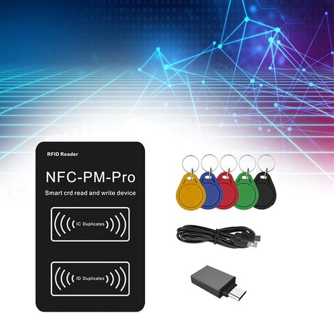 قارئ شريحة ذكية لتحديد الهوية بموجات الراديو PM PRO فك التشفير + 5 XUID سلسلة مفاتيح NFC ناسخة مفتاح 13.56 ميجا هرتز 125 كيلو هرتز شارة كتابة رمز معرف IC علامة استنساخ in Kuwait