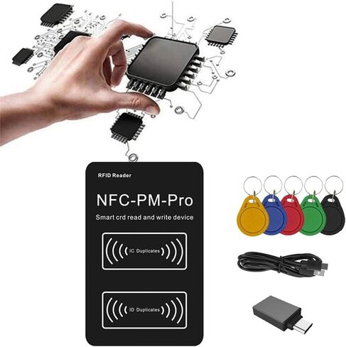 قارئ شريحة ذكية لتحديد الهوية بموجات الراديو PM PRO فك التشفير + 5 XUID سلسلة مفاتيح NFC ناسخة مفتاح 13.56 ميجا هرتز 125 كيلو هرتز شارة كتابة رمز معرف IC علامة استنساخ in Kuwait
