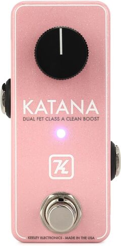 دواسة Keeley Mini Katana Clean Boost - وردي فاتح جديد، حصريًا على Sweetwater in Saudi Arabia