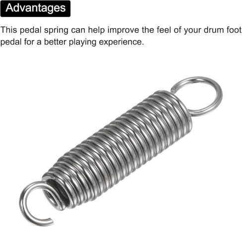 Generic Drum Foot Pedal Spring Stainless Steel for Drum Tuner Drum Pedals Drum Kit Accessories 2pcs Silver in Saudi Arabia