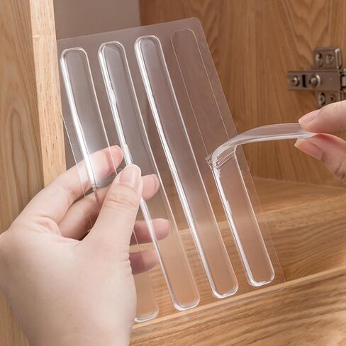 Clear Self Adhesive Bumper Pads Silicone Anti Collision Strips for Door Handles Refrigerator Cabinet Doors Wall Corner Protection Transparent Noise Reduction Home Furnitur in Kuwait