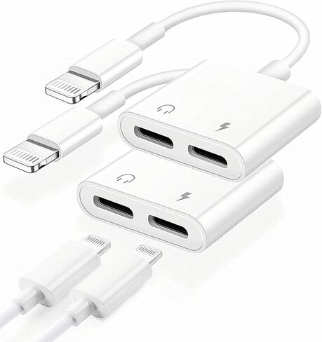 [Apple MFi Certified] 2PACK Lightning to 3.5mm Headphones Adapter iPhone Aux Adapter 2 in 1 Audio+Charge Compatible with iPhone SE/6/7/8//X/XR/XS/11/12/13/14/iPad/iPod Support All iOS Systems in Kuwait
