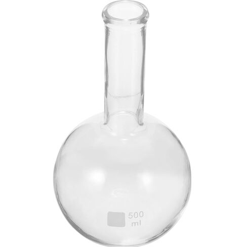 Luxshiny Clear Glass Flask for Chemistry Laboratory Flat Bottom Scientific Distillation Flask Heat-Resistant Glassware for Mixing and Heating Experiments in Kuwait