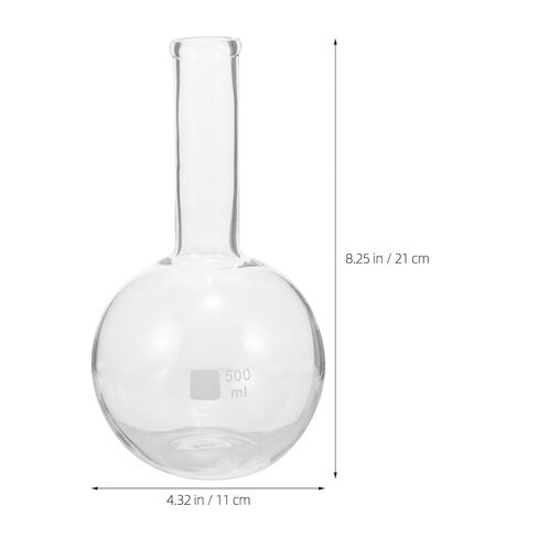 Luxshiny Clear Glass Flask for Chemistry Laboratory Flat Bottom Scientific Distillation Flask Heat-Resistant Glassware for Mixing and Heating Experiments in Kuwait