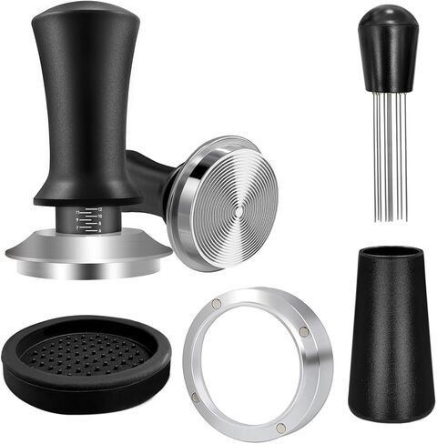 Coffee Espresso Tamper Set, 51mm Espresso Tamper & WDT Tool, Espresso Dosing Funnel, Silicone Gel Coffee Tamper Mat, Espresso Accessories in Kuwait