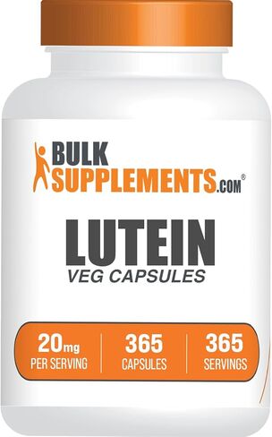 BulkSupplements.com كبسولات اللوتين - فيتامينات العين، مصدر مضاد للأكسدة - خالية من الغلوتين، كبسولة واحدة لكل وجبة، 20 مجم، 365 قطعة (عبوة من قطعة واحدة) in Saudi Arabia