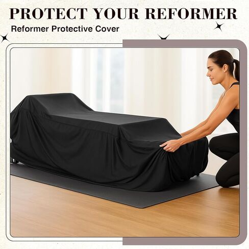 Pilates Reformer Protective Cover Dustproof Waterproof Oxford Fabric with Elastic Edge 2 Handles Drawstring Reformer Machine Cover for Indoor Outdoor Gym Home Yoga Studio,95 x 30 x 22 Inch in Kuwait