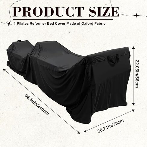 Pilates Reformer Protective Cover Dustproof Waterproof Oxford Fabric with Elastic Edge 2 Handles Drawstring Reformer Machine Cover for Indoor Outdoor Gym Home Yoga Studio,95 x 30 x 22 Inch in Kuwait