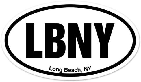 LBNY New York Long Beach NY New York Oval Vinyl Car Bumper Window Sticker 3" x 2" in Saudi Arabia