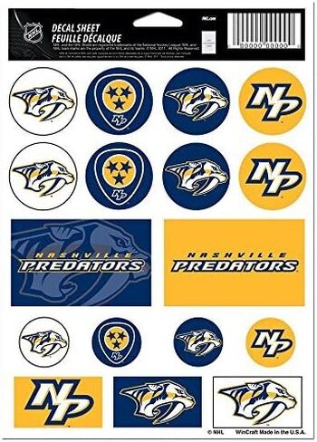NHL Nashville Predators Vinyl Sticker Sheet, 5" x 7" by WinCraft in Saudi Arabia
