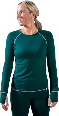Wild Rye Women’s Evie Raglan Lite, Lightweight Merino Wool Blend Base Layer Long Sleeve Top for Skiing, Hiking & Camping in Kuwait