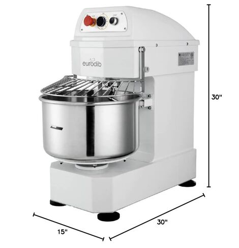 Eurodib LM20T 20-Quart Commercial Spiral Dough Mixer, 110v, White in Kuwait