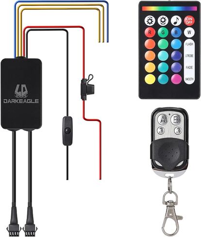 Replacement High Power Controller with Brake Turn Signal Smart Energy-Saving Functions APP/RF Remote Control, 4Pin Control Box with Switch 5A Fuse for Motorcycle RGB LED Underglow Lights in Kuwait