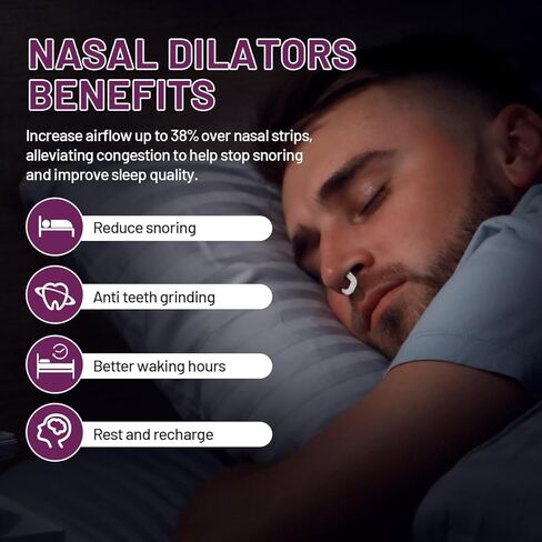 Nasal Dilator for Quiet Nights, Breathing and Snoring Relief | Nasal Strip Alternative| Reusable & Adjustable | Drug-Free Airflow Boost, Snoring Solution in Saudi Arabia