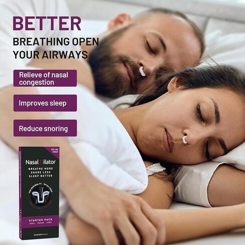Nasal Dilator for Quiet Nights, Breathing and Snoring Relief | Nasal Strip Alternative| Reusable & Adjustable | Drug-Free Airflow Boost, Snoring Solution in Saudi Arabia