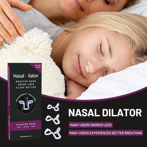 Nasal Dilator for Quiet Nights, Breathing and Snoring Relief | Nasal Strip Alternative| Reusable & Adjustable | Drug-Free Airflow Boost, Snoring Solution in Saudi Arabia