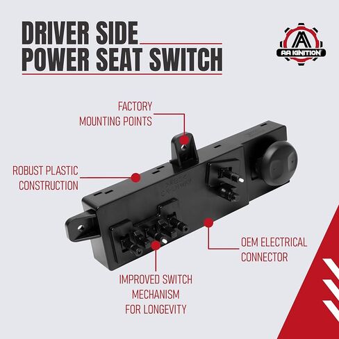 Replacement Power Seat Switch Driver Side - Replaces PSW5 - Compatible with Ford, Lincoln & Mercury Vehicles - Edge, Escape, Explorer, F-150, F-250 & F-350 Super Duty, Milan, Mountaineer, MKX, Mariner in Kuwait