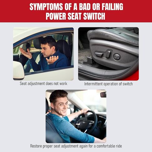 Replacement Power Seat Switch Driver Side - Replaces PSW5 - Compatible with Ford, Lincoln & Mercury Vehicles - Edge, Escape, Explorer, F-150, F-250 & F-350 Super Duty, Milan, Mountaineer, MKX, Mariner in Kuwait