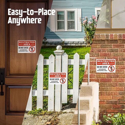 SmartSign 10 × 14 بوصة "منطقة محظورة - لا تدخل، الموظفون المعتمدون فقط" لافتة معدنية OSHA، 40 مل ألومنيوم مصفح مقاوم للصدأ، أحمر، أسود وأبيض، صنع في الولايات المتحدة الأمريكية in Saudi Arabia