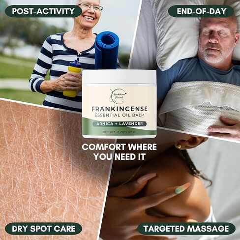 بلسم اللبان الطبيعي من بروكثورن | بلسم زيت اللبان العطري لترطيب البشرة | تهدئة العضلات ودعم المفاصل | مستخلص بوسويليا، أرنيكا مونتانا، زيت الخروع واللافندر 2 أونصة in Kuwait