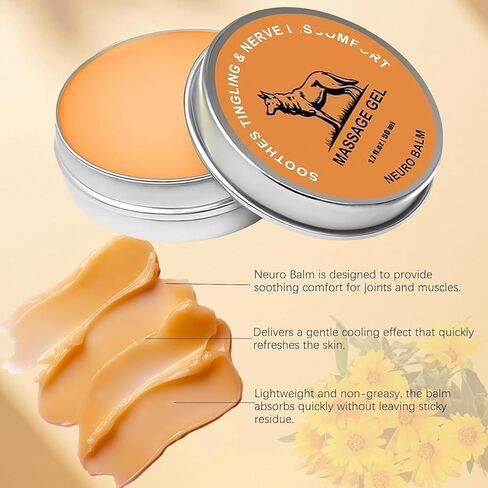 Lmoy 2PCS Neuro Balm, Nerve Relief Balm for Neuropathy, Natural Joint Care Soothing Massage Cream with Magnesium and Menthol in Kuwait