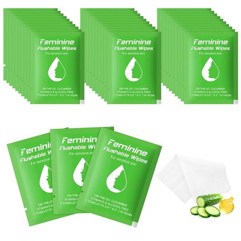 Feminine Wipes Flushable Travel Individually Wrapped,Travel Wipes for Women,Feminine Care Wet Wipes Travel Size Vaginal Wipes for Adult,Girl and Homeless(Lavender,Pack of 50) in Saudi Arabia