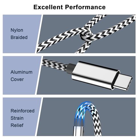 USB C Chager Cable for Google Pixel 9/9 Pro/9 Pro XL/8/8A/8 Pro/7/6/5/4/3/2 XL, 3 Pack 60W USB C Charging Cable 6ft Long Type C Charger Cord for Pixel 9/8/7, iPhone 16 15 Pro Max, Galaxy S25 S24 in Kuwait