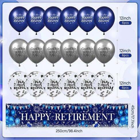 زخارف حزب التقاعد السعيد الذهب الوردي لافتة التقاعد ساحة علامة مع 18pcs البالونات التقاعد حفلة التقاعد كشك للنساء رجال زميل في العمل in Kuwait