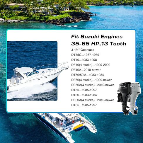 11 5/8x12 Aluminum Boat Propeller for Suzuki DT 35/40/50/55/60/65HP DF 40/50/60HP Engine, 13 Spline Tooth, 3 Blades,OEM Parts No. 58100-95393-019,Rh in Kuwait