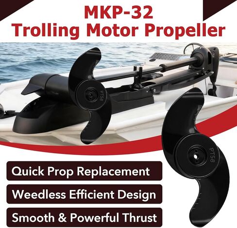 MKP-32 Trolling Motor Propeller Compatible with Minn Kota 3-5/8" Motor Diamete, Weedless Wedge 2 Prop Replacement for 80-202lb Thrust, Replace Part Number 2091160 1865017 1378131 in Kuwait