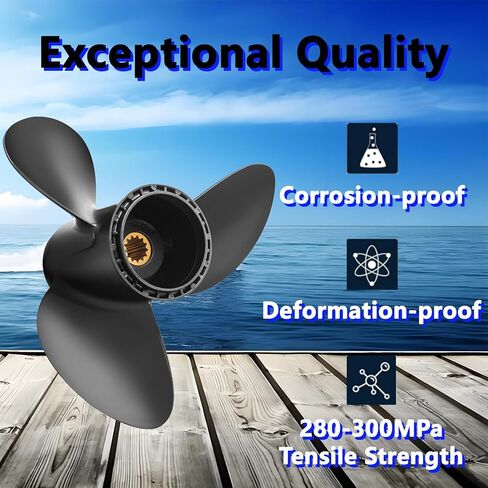 11 3/4 x 17 Aluminum Outboard Boat Propeller for BRP Johnson Evinrude OMC Stern Drive 40-50HP, 13 Spline Tooth, 176422, Compatible with Evinrude 40HP 50HP, 4 Stroke, RH in Kuwait