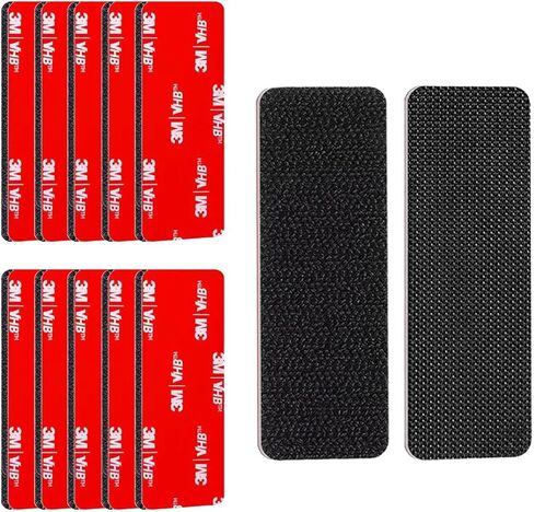 10 مجموعات من أشرطة الخطاف والحلقة شديدة التحمل، شريط لاصق مزدوج الجوانب، 1.2 بوصة * 3.2 بوصة أسود قوي التثبيت للاستخدام الداخلي والخارجي على الجدران، الزجاج، البلاط، المعدن، الخشب، والمزيد in Kuwait