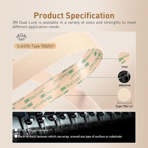 قفل مزدوج منخفض المستوى وقابل لإعادة الإغلاق SJ4570 مصنوع من 3M | 1 × 7.5 قدم | شرائط تثبيت ذات قوة صناعية | خطاف متشابك ذاتي التزاوج مع لاصق قوي | استخدام داخلي وخارجي in Kuwait