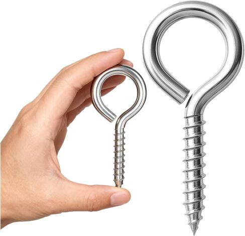 2 PCS 304 من الفولاذ المقاوم للصدأ السنانير العين ، 4 بوصة البراغي البراغي الثقيلة السنانير عين العيون ، البراغي البراغي الحمل تحمل 500 رطل للتعليق أرجوحة ، نباتات ، تأمين الكابلات الأسلاك الداخلية والخارجية (2) in Kuwait