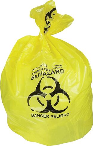 Heritage 30 Gal. Biohazard Liners, Yellow, 43-Inch L X 30-Inch W, 200/Carton (A6043py) in Kuwait